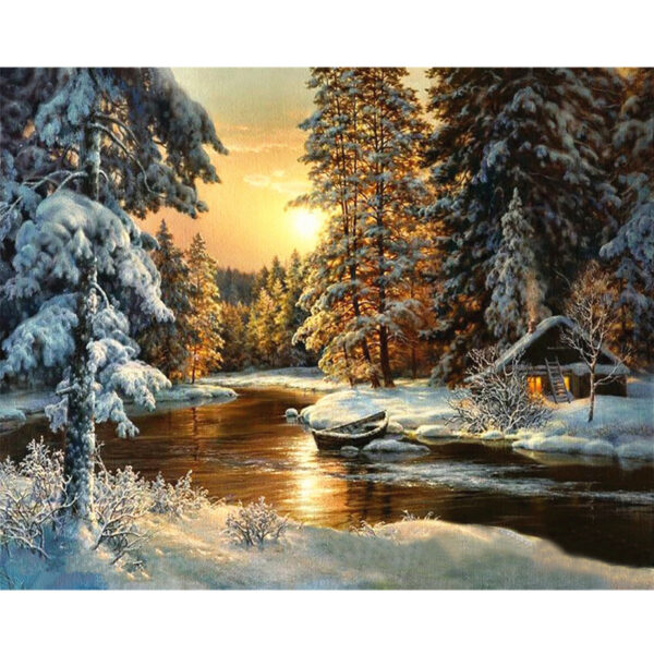 Snow Forest DIY Painting By Numbers Modern Wall Art