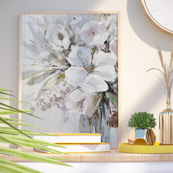 White Flower Pictures By Numbers Kits Drawing On Canvas - Image 2