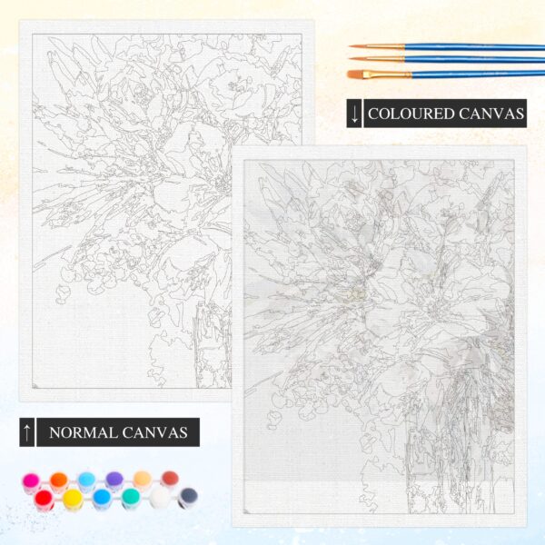White Flower Pictures By Numbers Kits Drawing On Canvas - Image 3